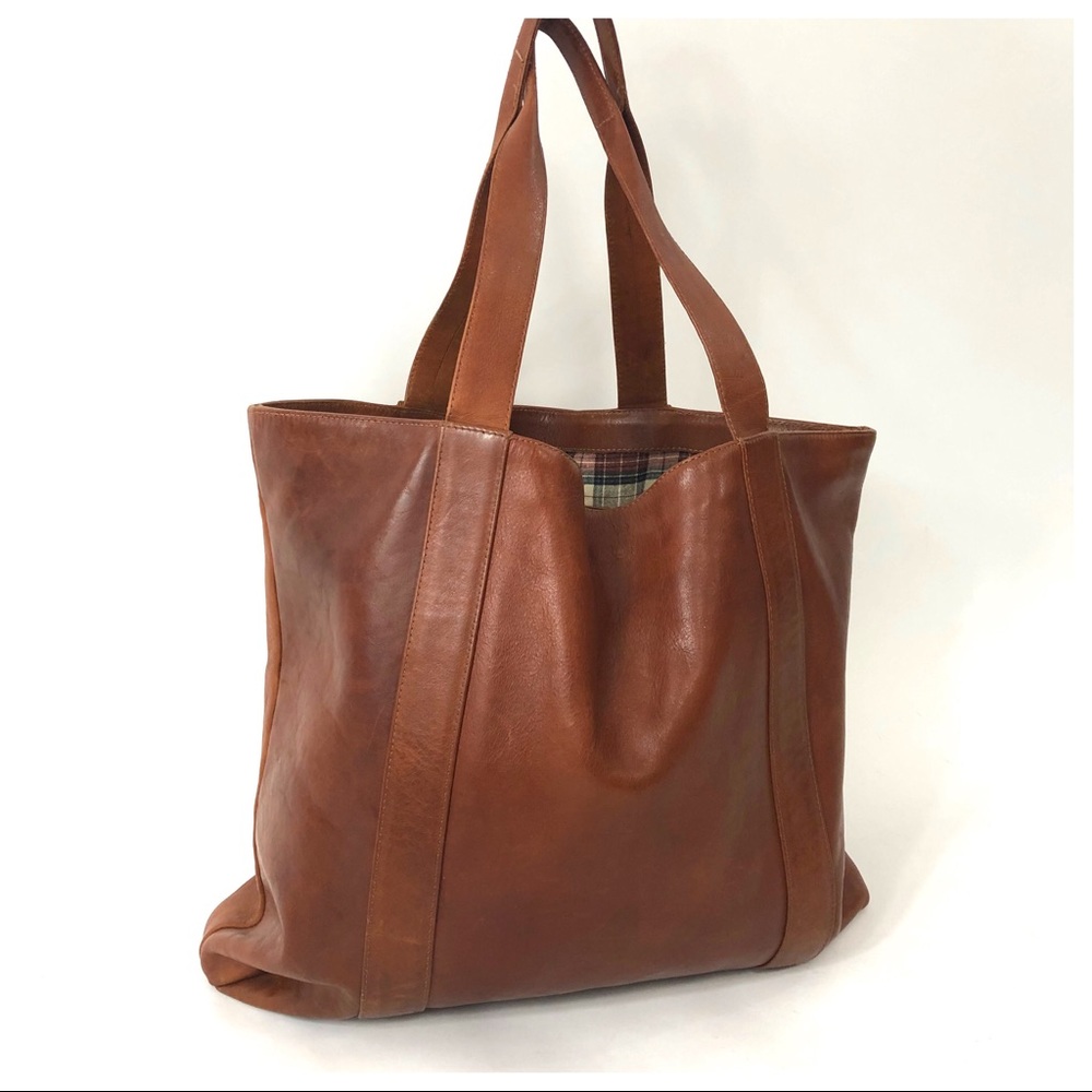 TNT Turner Pictures Brown Leather Large RARE Tote